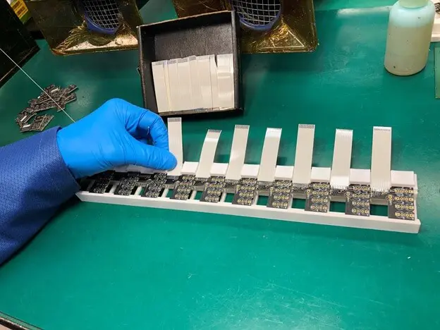A picture of a special manufacturing fixture to help increase production